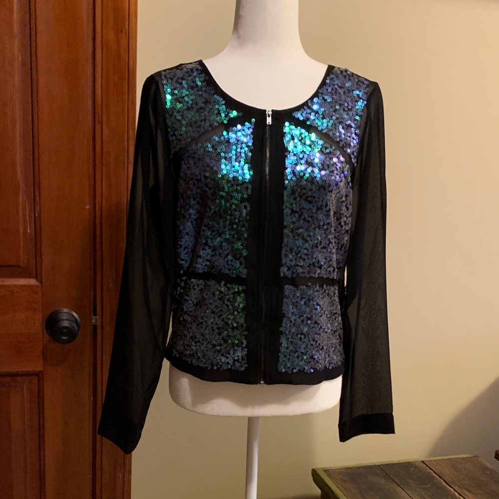 Bcbgeneration Sequin Bomber Jacket - image 1